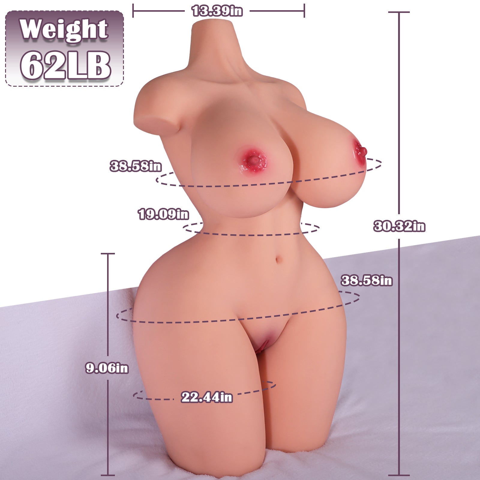 62LB realistic BBW sex doll torso with big ass | PPunson